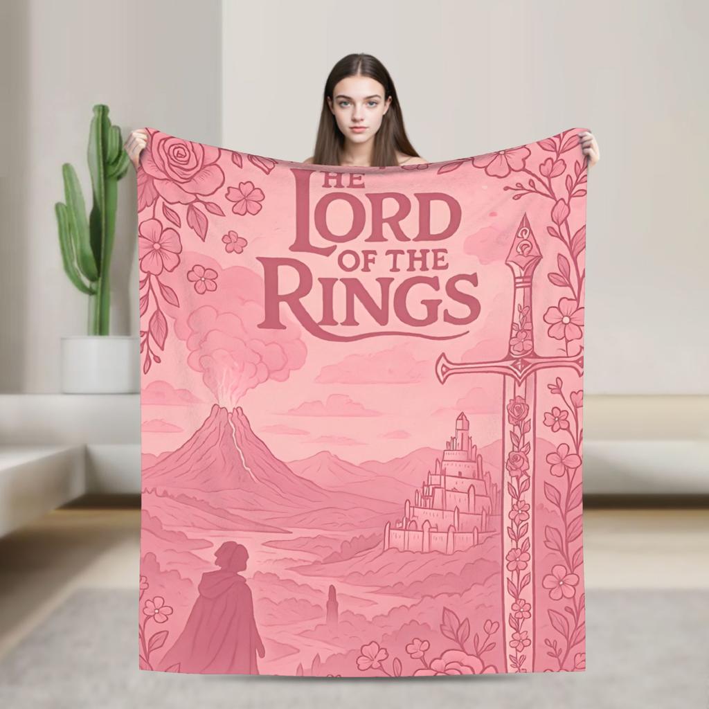 L-Lords Of The R-Rings  Blanket  Travel Office Flannel Throw Blanket For Bedroom Soft Warm Design Quality Bedspread