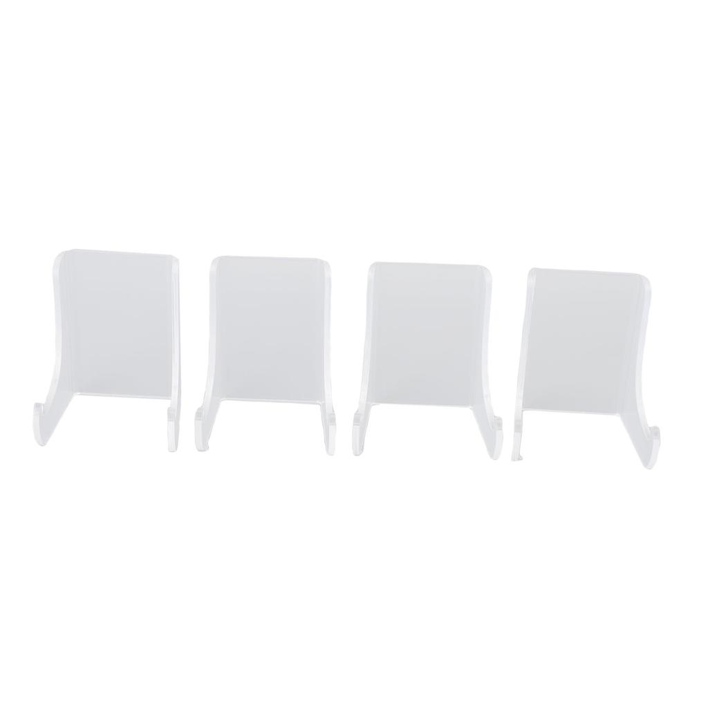 4PCS Plate Display Stand Acrylic Clear Plate Holder Picture Frame Stand for Book Small Easel Decorative Plate Photo