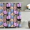 Adorable Cat Pattern Shower Curtain 3D Printed Polyester Fabric Customizable Designs For Bathrooms High-Quality Decorative Item