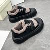 Fashion New Winter Warm Cotton Shoes for Women with Plush Lace Up Casual Sports Shoes, Fashionable Thick Soled Lightweight Cotton Shoes