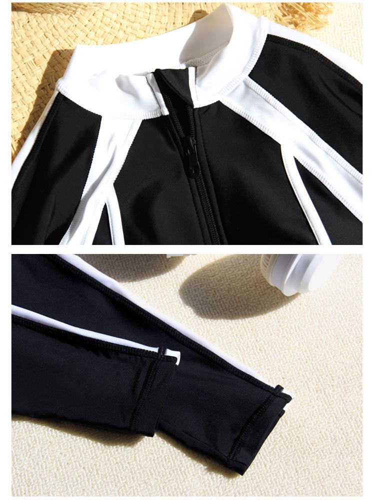 2026 Women's Long Sleeve One-Piece Swimsuit: Slimming, Tummy Concealing, Conservative Zipper for Surfing & Hot Springs