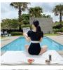 Korean Sexy Deep V Push-Up Short Sleeve One-Piece Swimsuit for Women, Tummy Concealing & Slimming Design