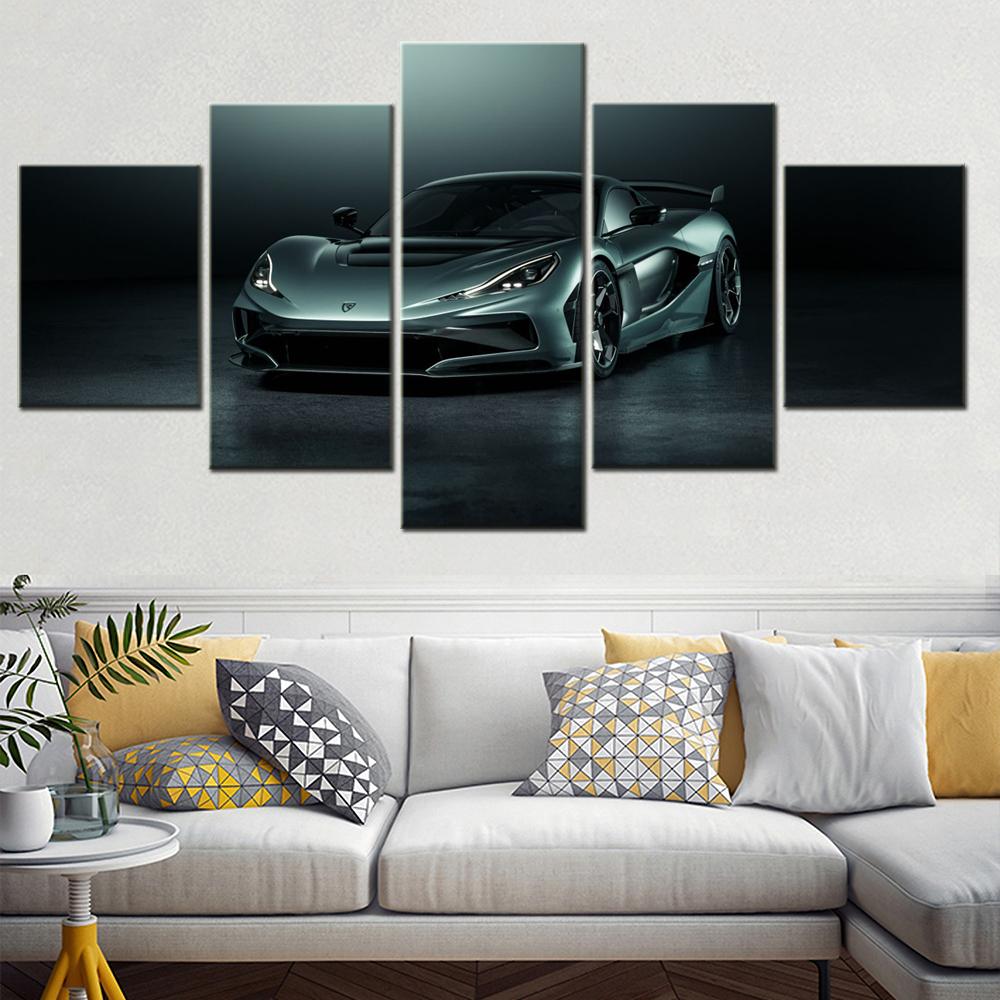 

5 Pieces Canvas Wall Arts Poster Painting Black Cool Cars Picture Print Wallpaper Home Decor Interior Artwork For Living Room 20X35 20X45 20X55CM