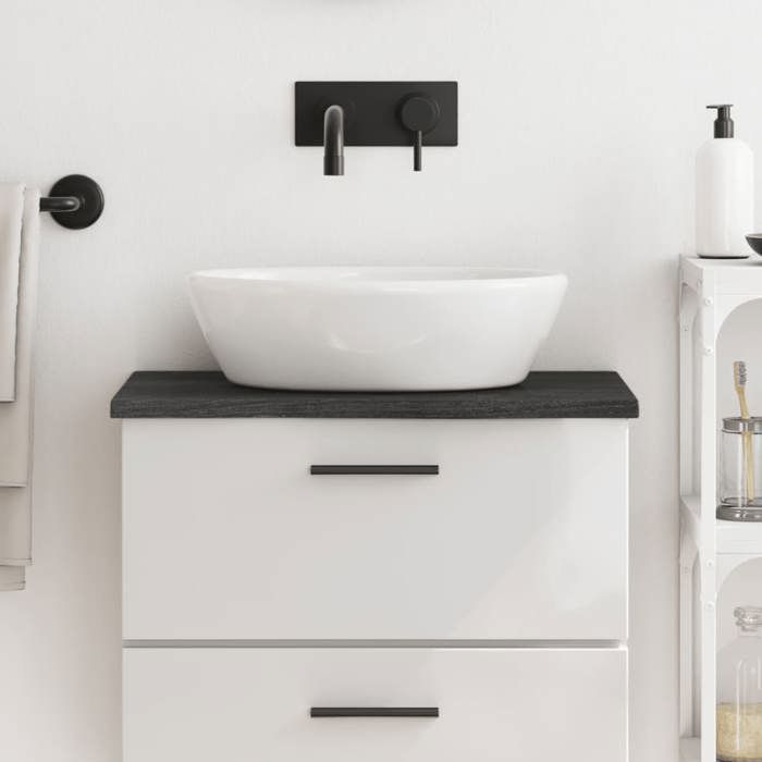 VidaXL Bathroom Countertop Dark Grey 60x30x2 Cm Treated Wood 3156197