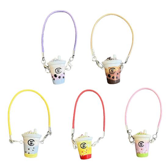 Miniature Bubble Tea Cup Hair Clip Accessory DIY Creamy Epoxy Doll Jewelry Attachment Decorative Component Pendant