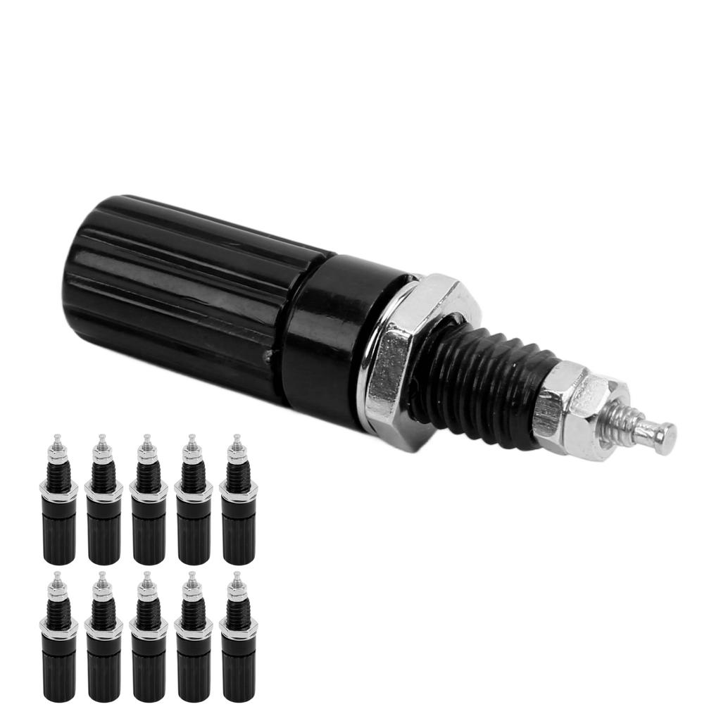 10Pcs M3 Terminal 4mm Banana Jack Socket Screw Panel Jack Terminal Plug for Electronic EquipmentRed