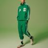 Adidas Originální trefoilový potisk Tříbarevný pruh Stojáček Dlouhý rukáv Tepláková bunda Unisex Top Zelená IT4483