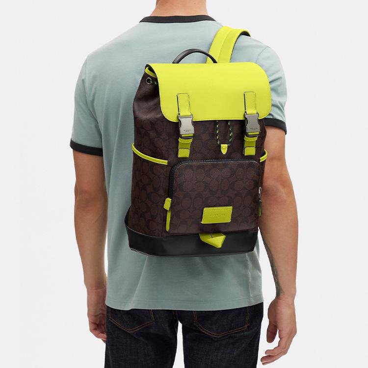 Coach Track 27 Logo Classic Floral Flap Drawstring Multi-Function Bag Canvas With Leather Backpack Large Men backpack CL417-QBW1U