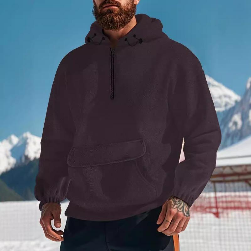 

New Fashion Hoodie Patch Pocket Zipper Half Cardigan Hooded Sweater XXXL бордовый