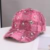 Beliebte Bart-Baseballkappe Hip-Hop Strass karierte Krempe Neue Baseballkappe Personalisierter Trendiger Hut