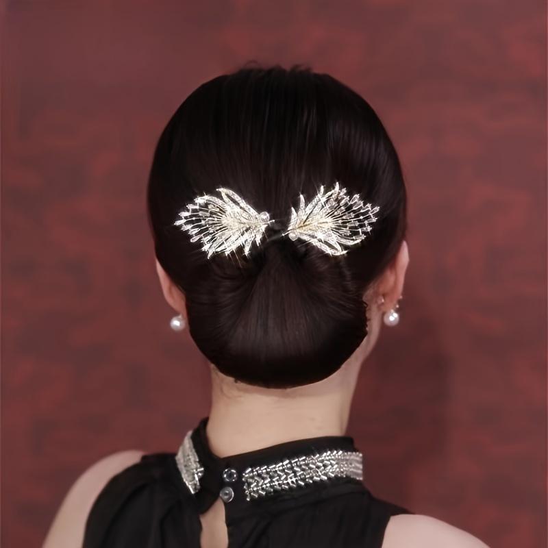 Rhinestone Feather Twist Hair Clipper Bun Hair Curler Hair Rod