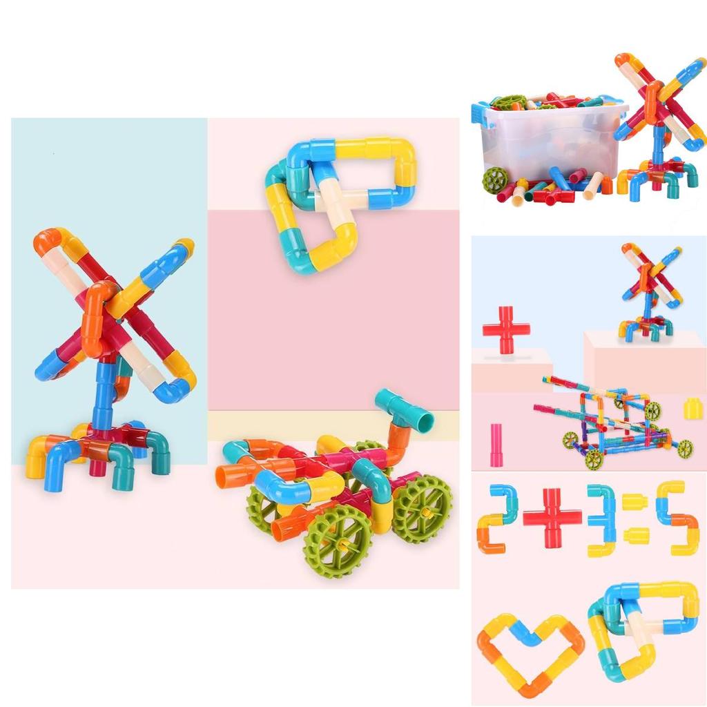 Wasserrohr Bausteine Kreatives Puzzle Montagespielzeug Für Jungen und Mädchen 2-3 Jahre