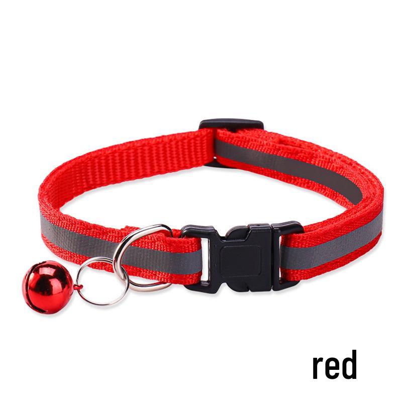 Reflective Adjustable Pet Collar with Bell for Cats & Dogs - Universal Fit, In Stock