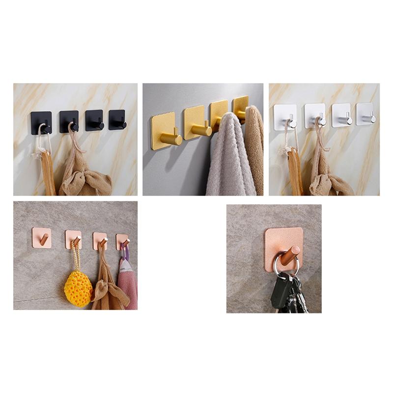 

AEE2-Heavy Duty Adhesive Hooks,Self-Adhesive Hooks,Square Hook For Home Schools And Offices(4Pcs)