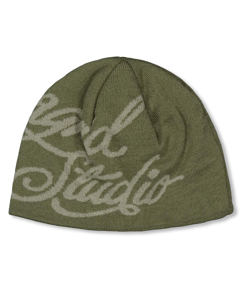 MAHAGRID Ink Logo Knit Beanie Khaki(Mg2Ffmab35A)