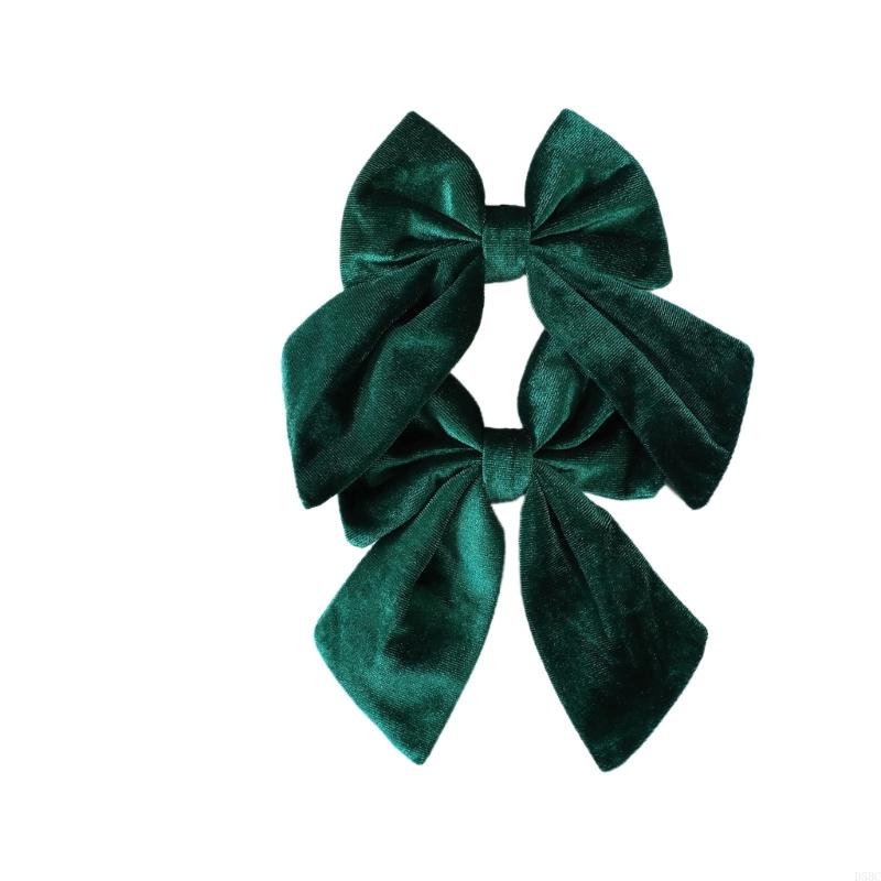 Plush Textured Christmas Bowknots Double Pack Decorative Accent For Festival Home Decors And Retail Window Displays