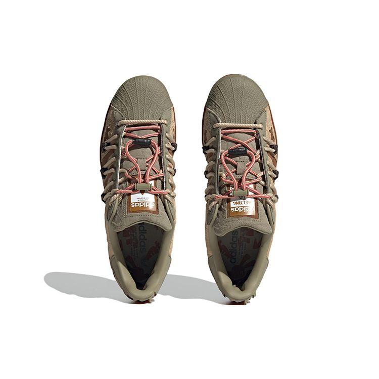 Adidas Originals Melting Sadness X  Superstar Rabbit Hole Collection Leather Classic Low-Top Sneakers Unisex Sneakers Green Brown H06340