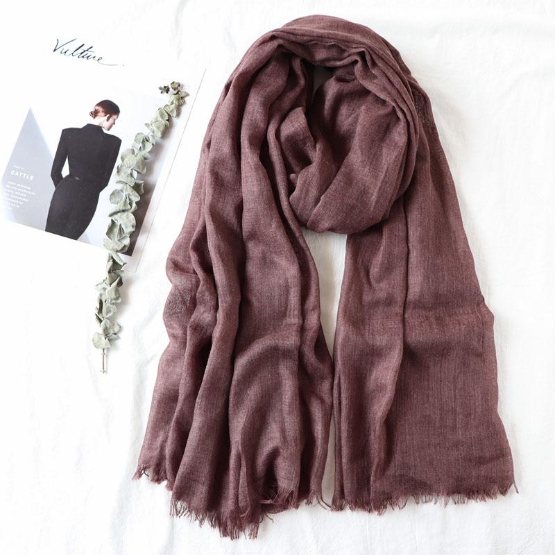 105*190cm One Piece Women Oversize Solid Plain Scarf Shawls Head Wraps Viscose Cashmere Muslim Frayed Hijabs Pashmina