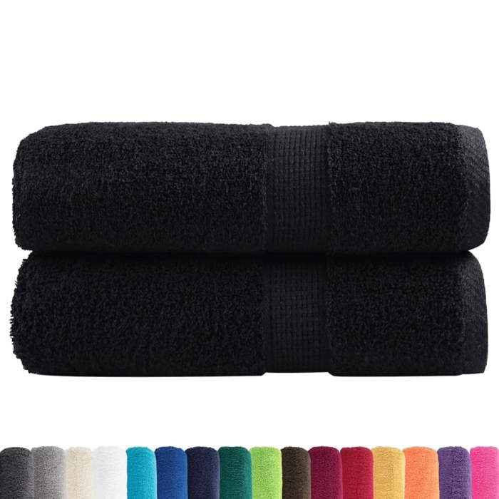 VidaXL Premium Washcloths SOLUND 2 Pieces Black 30 X 30 Cm 600 G/m² 137419