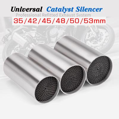 Universal 35/42/45/ 48/50 53mm Motorrad Vorne Mitte Rohr Katalysator DB Killer Moto Auspuff Schalldämpfer Lärm
