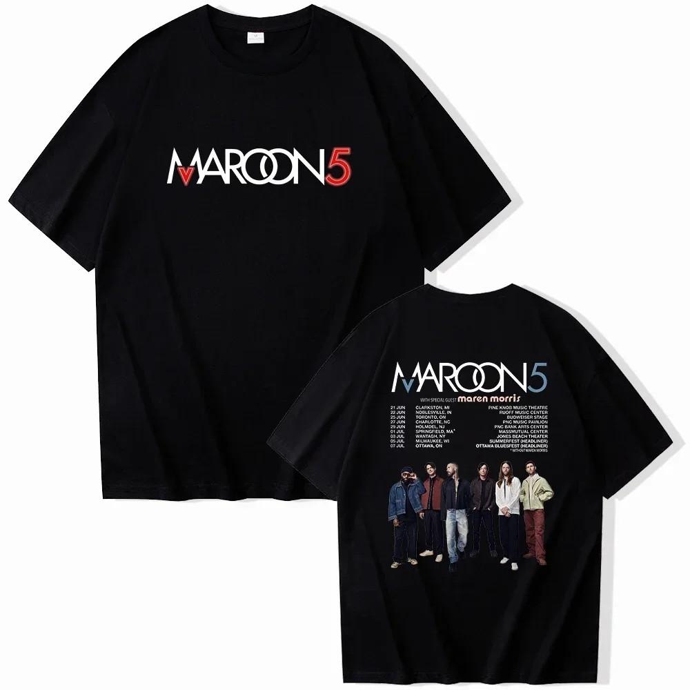 T-shirt in Cotone Maroon 5 Girocollo Manica Corta Unisex Regalo per Fan Maglietta Grafica