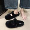 Internet celebrity Mao Mao shoes women wear velvet warm cotton shoes in autumn and winter, bag head slippers one pedal non-slip Doudou shoes women