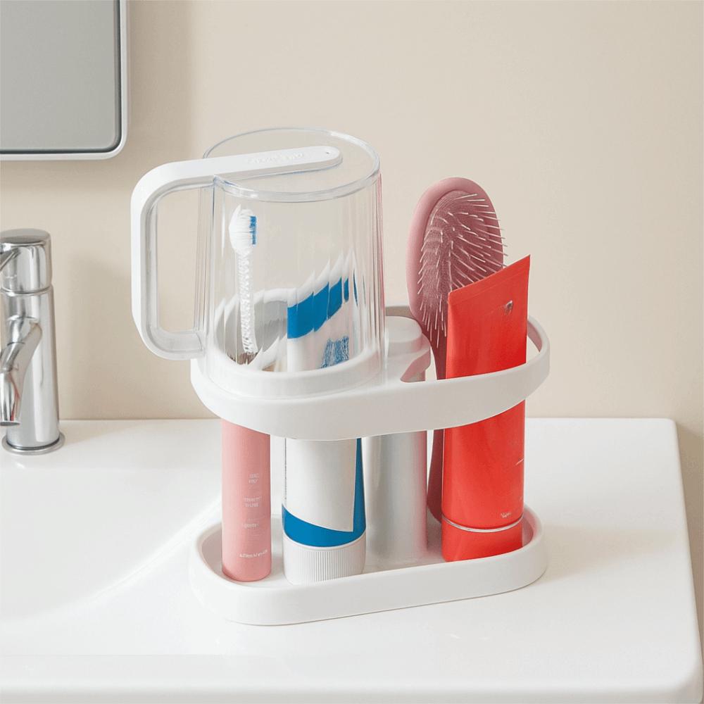 Adjustable Toothbrush Holder Dustproof Mouthwash Cup Cup Storage Rack  Student Dormitory