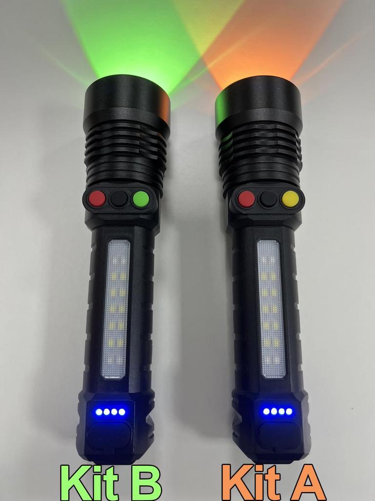 Multi-Color LED Flashlight With COB Lights 10 Modes Ultra Powerful Flashlights Zoomable Long Shot 1500M Super Bright Torch