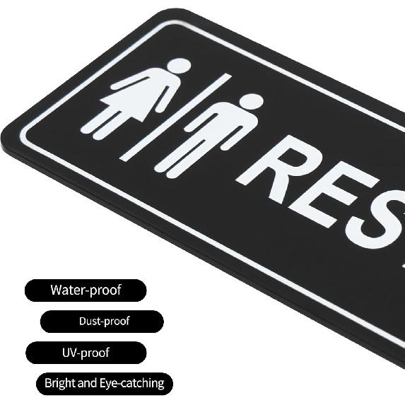 Restroom Sign Unisex for Business and Home, Equipped with Strong Self-Adhesive, Ideal for Office, Business Bathroom, or Toilet Door/Wall Decoration