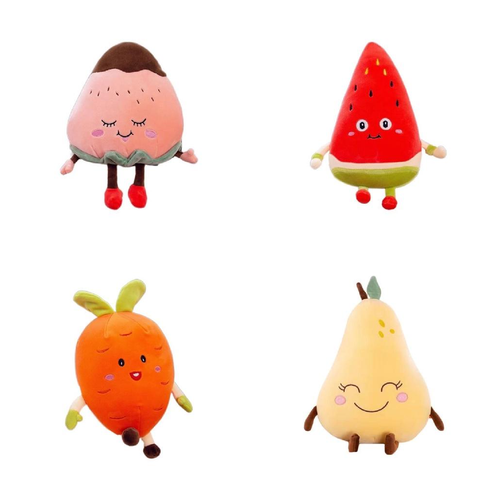 Cute Strawberry Watermelon Carrot Pear Plush Toy For Kids 25cm Height Gift