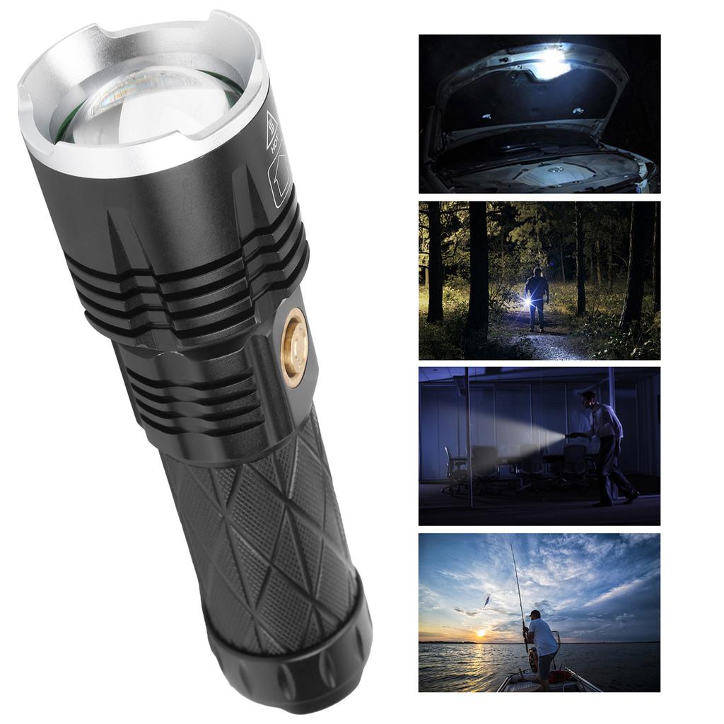 XHP90 TypeC Rechargeable Flashlight Dimmable MultiFunctional Hand Lamp Torch Light