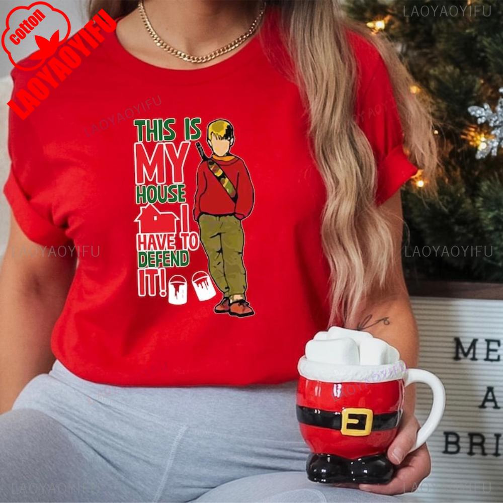 

Home Alone Christmas Shirt Funny Kevin Defend It Tee Graphic Printed Tshirt Classic Movies Christmas Clothing Unisex Women Tee Top S