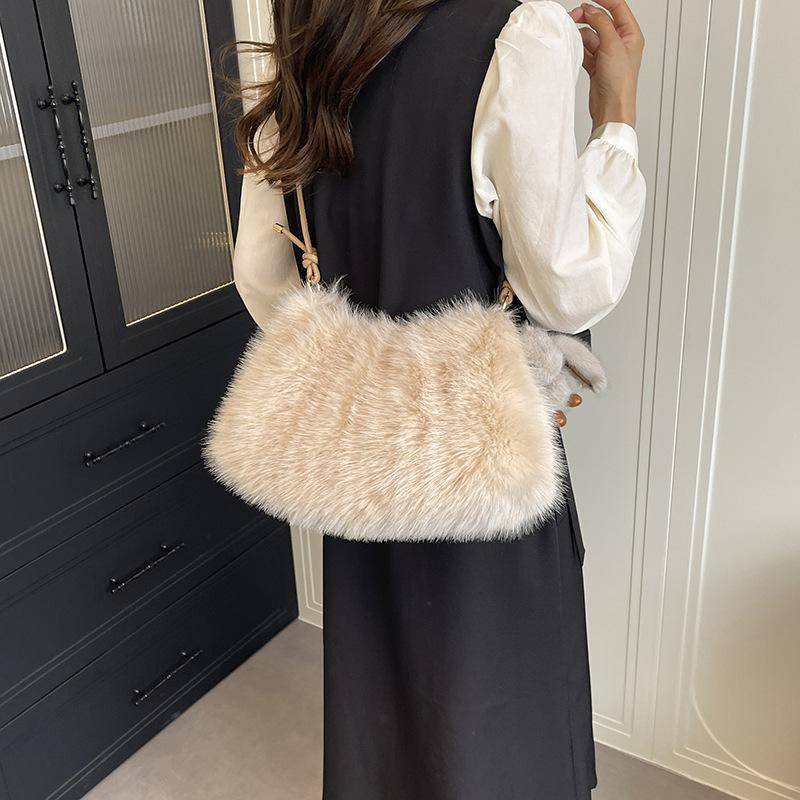 Bag Exquisite Small Fragrance Plush Women's Armpit Bag Tote Bag New Versatile Women's Shoulder Crossbody Bag