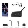 V6 Pro 1500M Motorcycle Helmet Intercom - Bluetooth 5.0, DSP Noise Cancellation, 6-Rider Group Chat, Waterproof