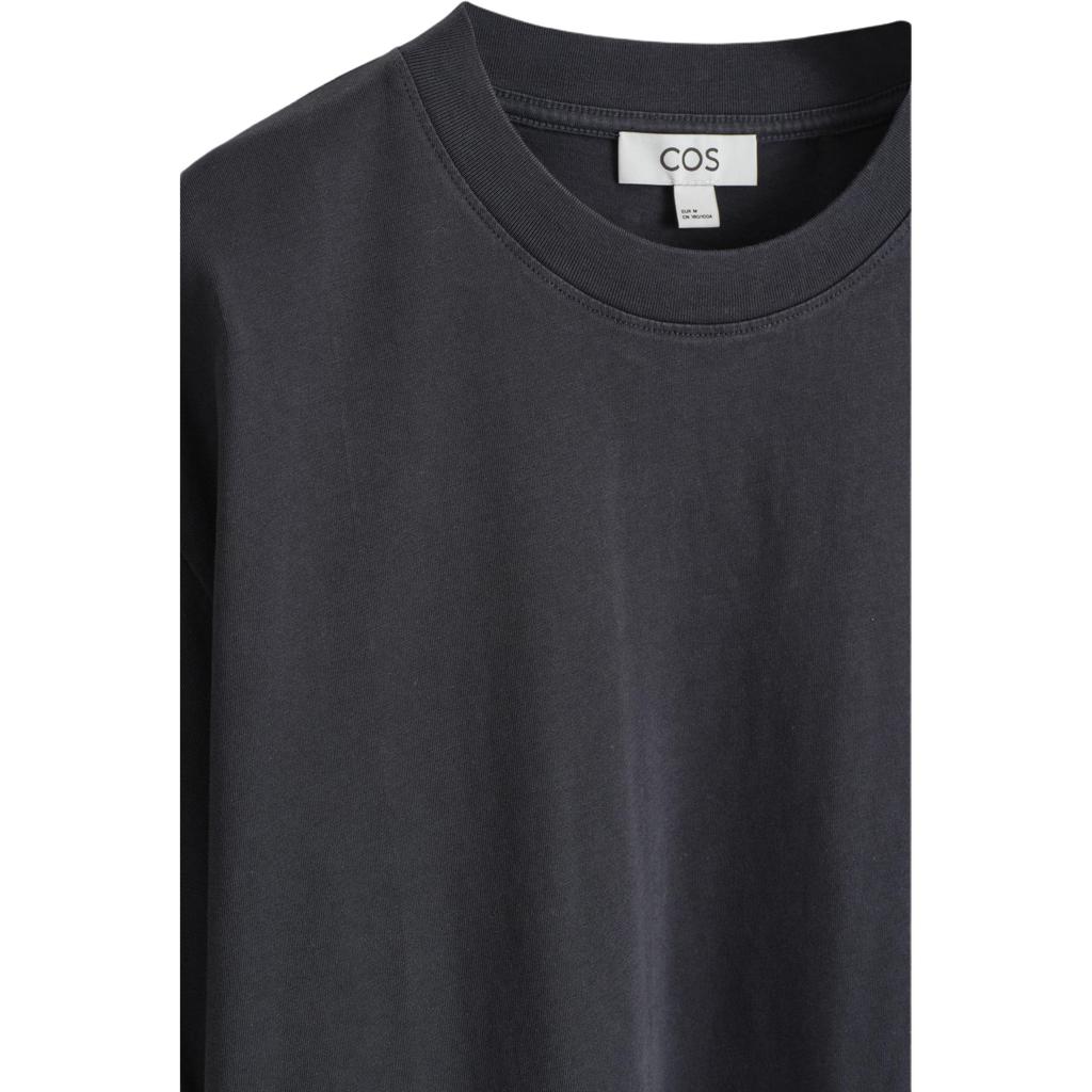 COS T-Shirts Men's Navy Blue Crew Neck Moderate Straight Fit 1294695008