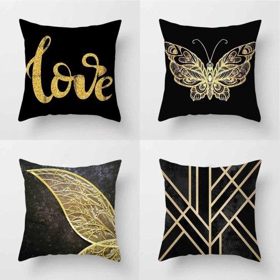 Charming Cushion Cover Wrinkle Free Dustproof Polyester Geometric Printed Cushion Throw Cover Furniture Accessories