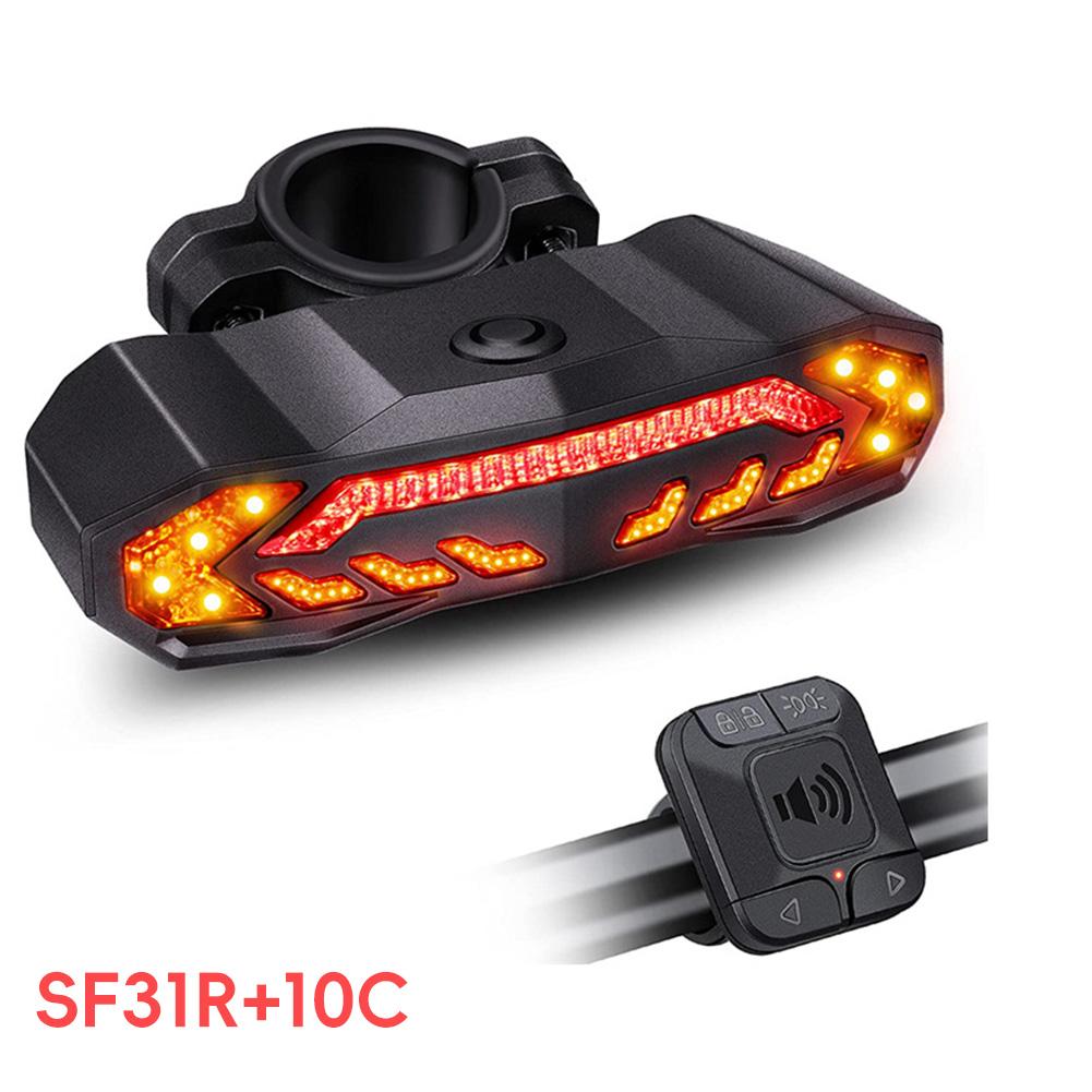 

1Pc Bicycle Headlight with Horn Alarm Remote Control Waterproof Bicycle Tail Light with Turn Signal Bike Anti-theft Alarm