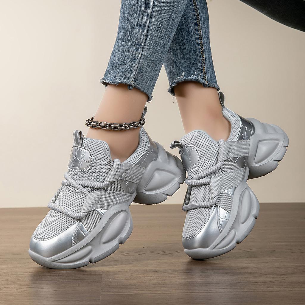 Casual Sports Dad Shoes 36-42 With Thick Soles For Height Trendy Fashion Versatile Sneakers For Women