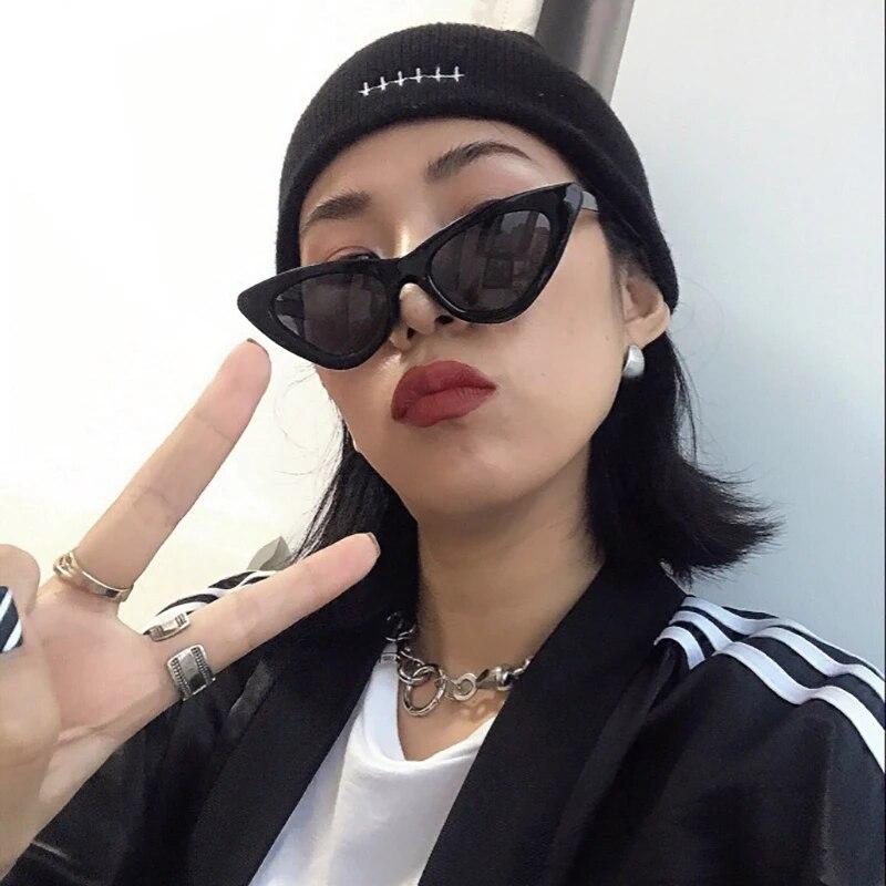 Vintage Cat Eye Sunglasses Women Sexy Retro Small Cat Eye Sun Glasses  Designer Colorful Eyewear For Female