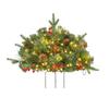 Pre-lit Christmas Tree Urn Filler Battery Operated Artificial Xmas Tree with Cones Berries Holiday Porch Planter Filler with Tripod Stake And LED