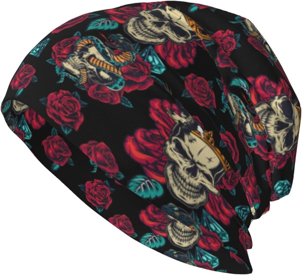 Kreuz Totenkopf Mütze Ägyptisch Warm Gestrickte Mütze Beanie Hüte Kopfbedeckung Geschenk für Unisex Damen