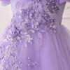 Pailletten Prinzessin Schleppenkleid für Mädchen - Puffiges Tüll Hochzeits- und Abendaufführungskleid
