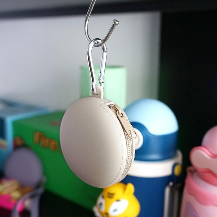 Silikon-Aufbewahrungstasche Hängender Schlüsselanhänger-Halter für Outdoor-Kabel Bluetooth-Kopfhörer Kleinteile-Organizer Münzbörse