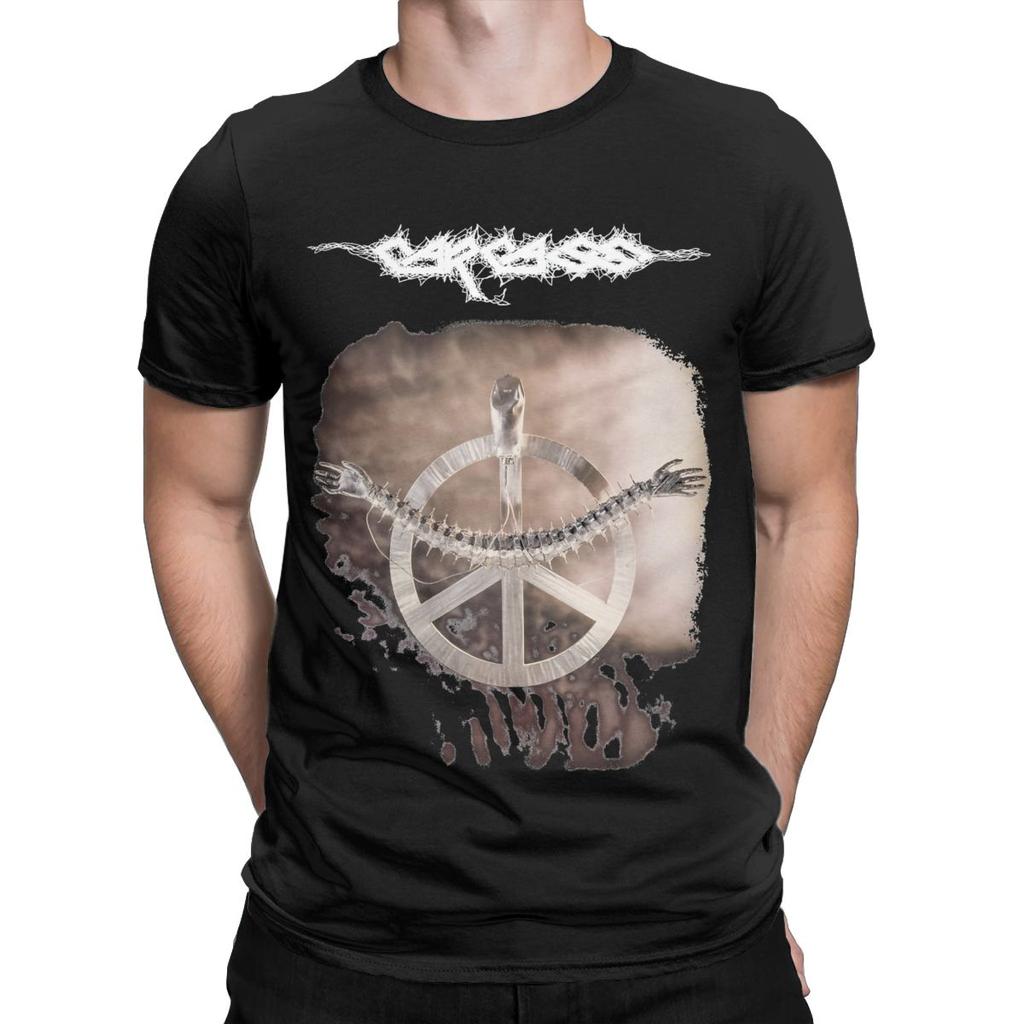 Men's Carcass Heartwork T Shirt 100% Cotton Tops Vintage Short Sleeve Crewneck Tees Printed T-Shirt
