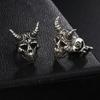 Gothic Punk Skull Stud Earrings For Men Women Nordic Retro Demon Satan Ram Skeleton Retro Viking Earrings Jewelry Gifts OHE186