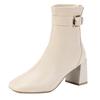 Fashion Aphixta 7cm High Heel Black Modern Boots Warm Lining Ankle Boots Women Winter Snow Boot Zip Shoes botas mujer botines Big Size42