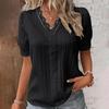 Fashion Women Summer European American Style Holiday New Hollow Short Sleeved Shirt