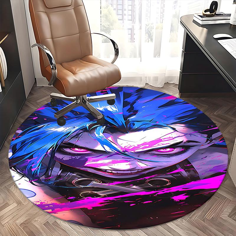 Blue Haired Character,JINX Chair mat Round Rug Office carpet, Non slip, Suitable for Living Rooms, Bedrooms Decor.1205413a