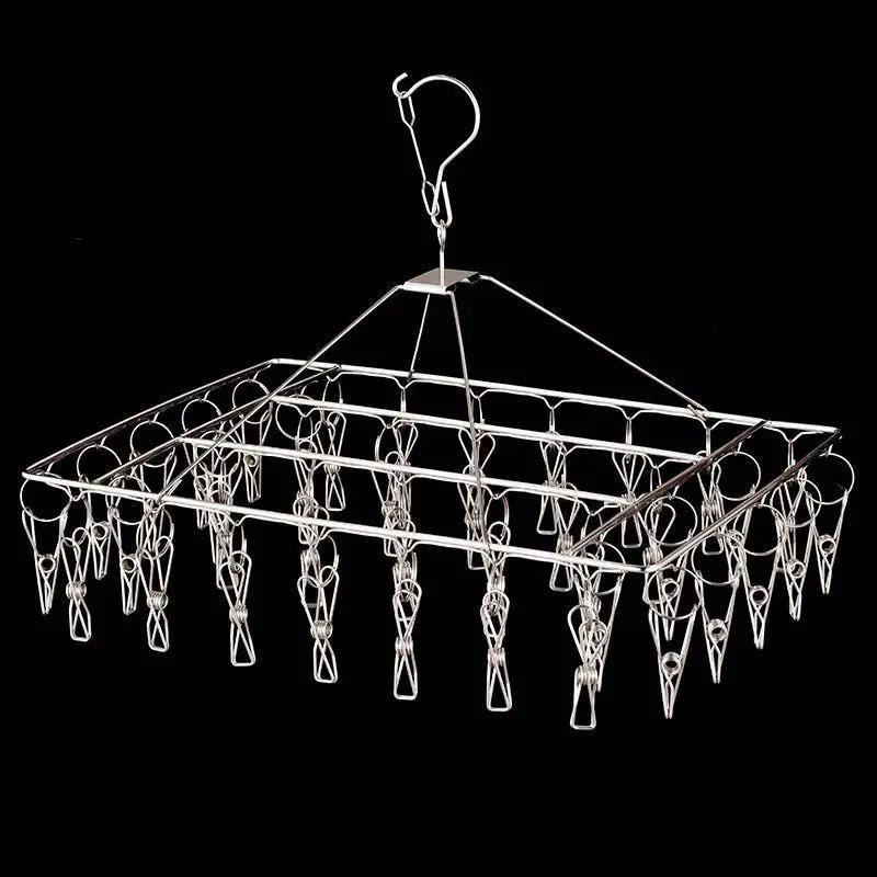 8-40clip Steel Windproof Clothespin Laundry Hanger Clothesline Sock Towel Bra Drying Rack Clothes Peg Hook Airer Dryer