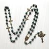 62KD Vintage Religion Rosary Necklace Alloy Jesus for Cross Pendant Beads Chain